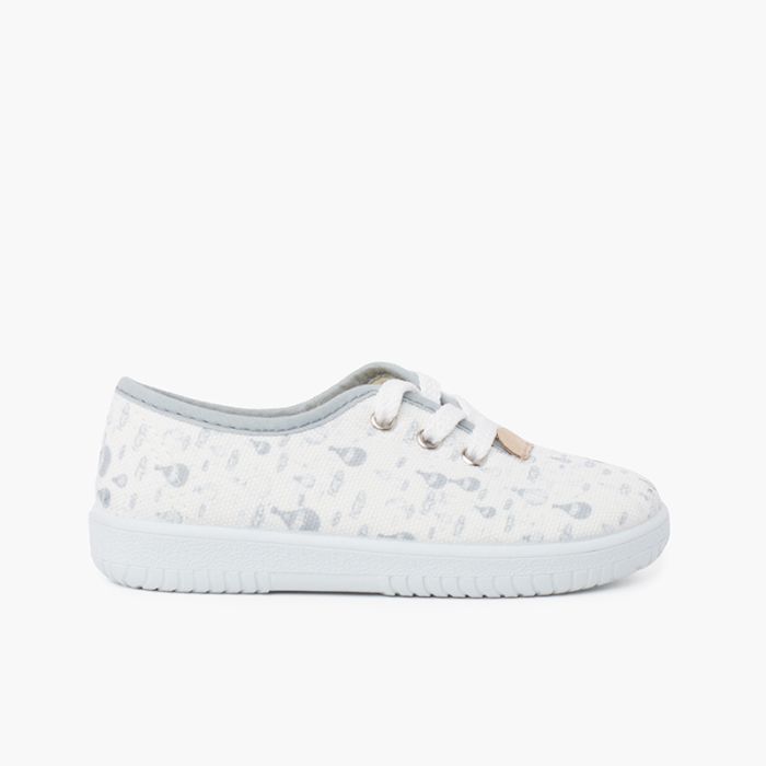 Zapatillas cordones niños lona globitos
