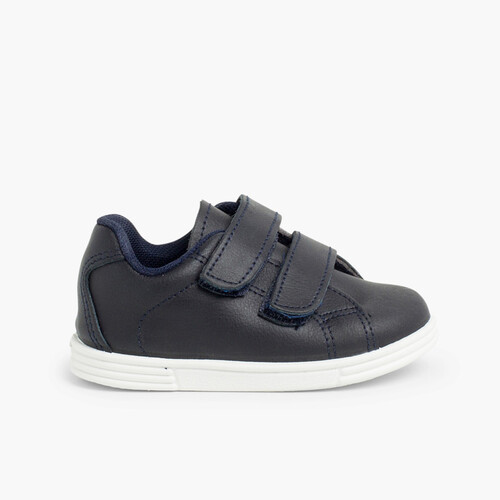 Deportivas Bebé y Niño Piel Lavable  Azul Marino
