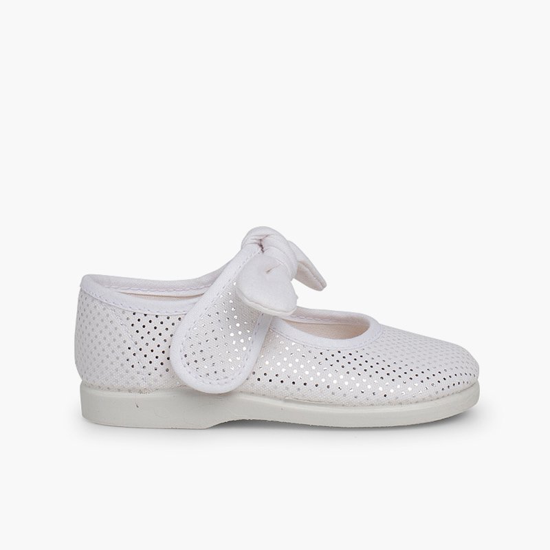 Chaussures Babies Type Ange à Pois Brillants Blanc