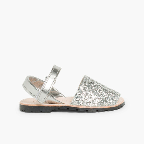 Menorquina Glitter con cinta adhesiva  Plata
