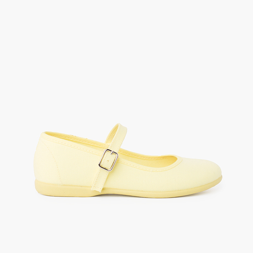 Mercedita lona niña cierre hebilla Amarillo Limón
