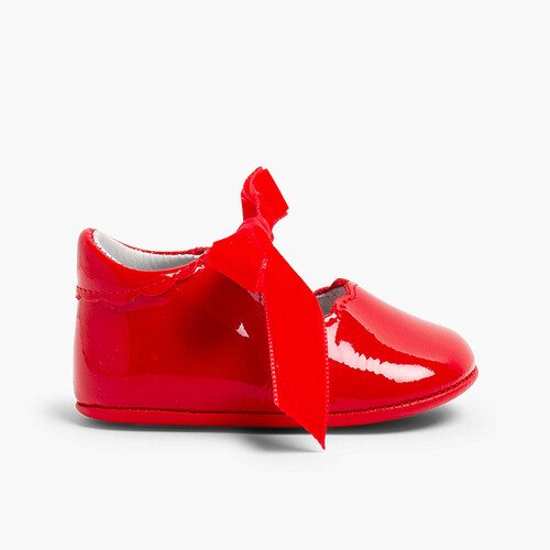 Badana Mercedita Charol Lazo Terciopelo  Rojo