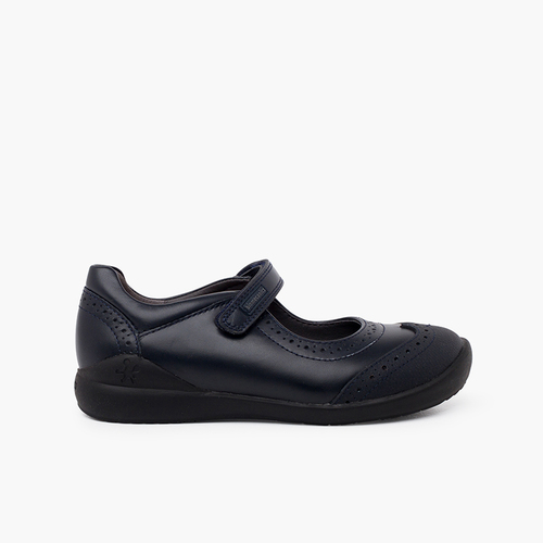 Zapatos colegiales Biomecanics Niña con picado Azul Marino