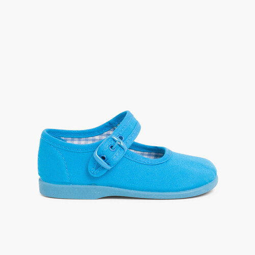 Merceditas de Lona para Niñas Azul Turquesa