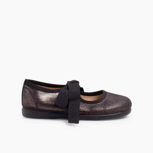 Merceditas Brillos con Lazada Negro