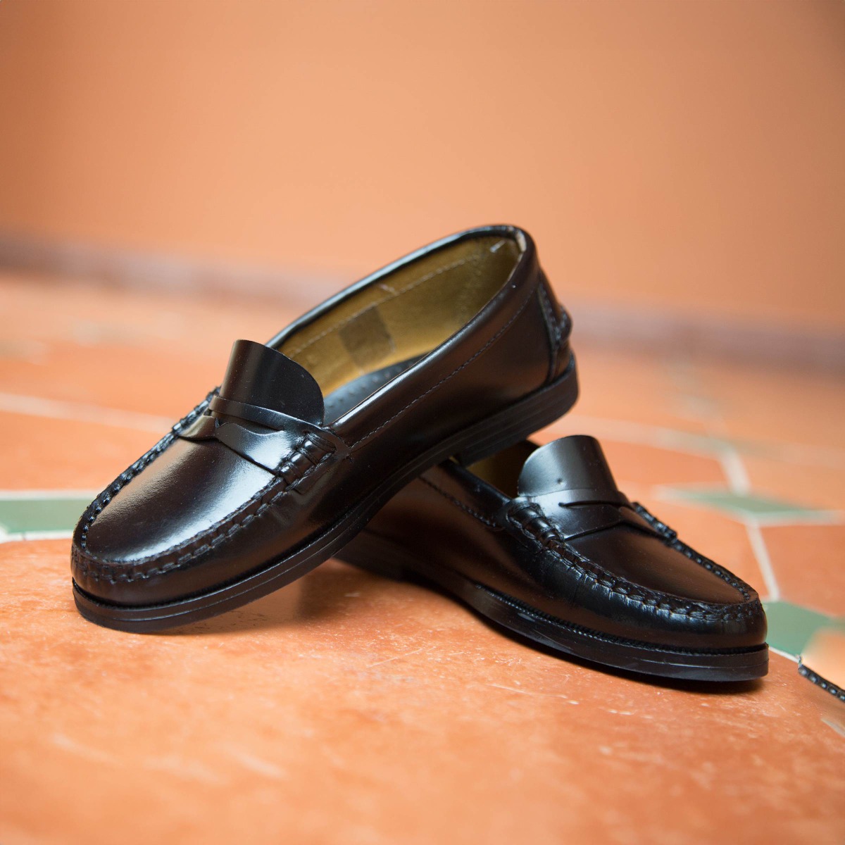 Mocasines niña colegiales castellanos de piel