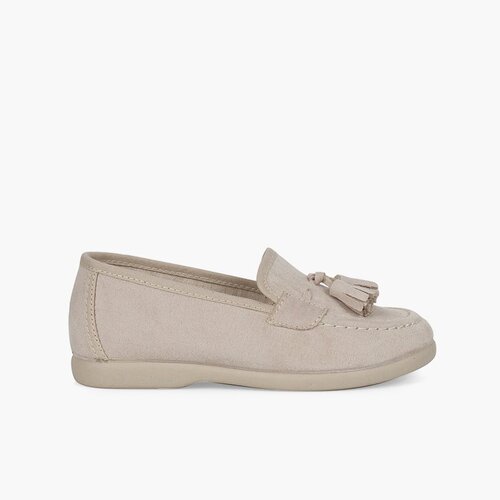 Mocasines niños pequeños con borlas serratex Beige