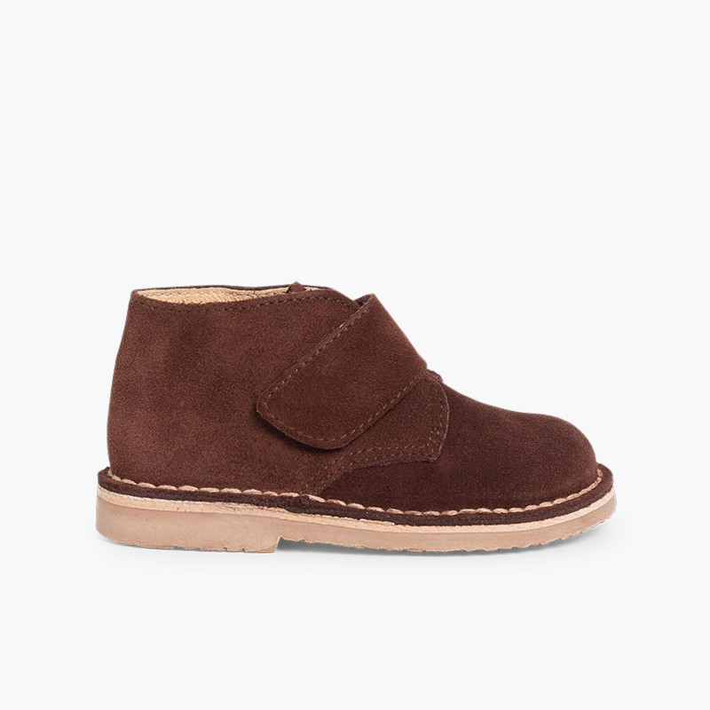 Suède Desert Boots Bottines Chukka à scratch pour Enfants Marron