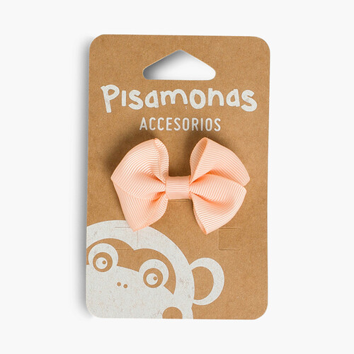 Pinza de Pelo Niñas Lazo Pequeño Melocotón