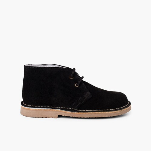 Pisacacas Niños Botas Safari Cordones Negro