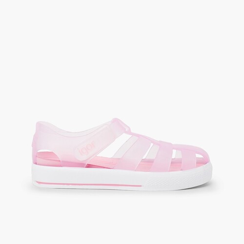 Cangrejeras con tira adherente Tipo Tenis Rosa