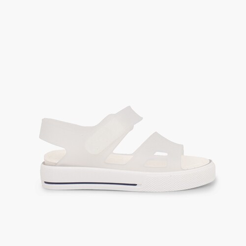 Sandalia goma tipo zapatilla Malibú Blanco