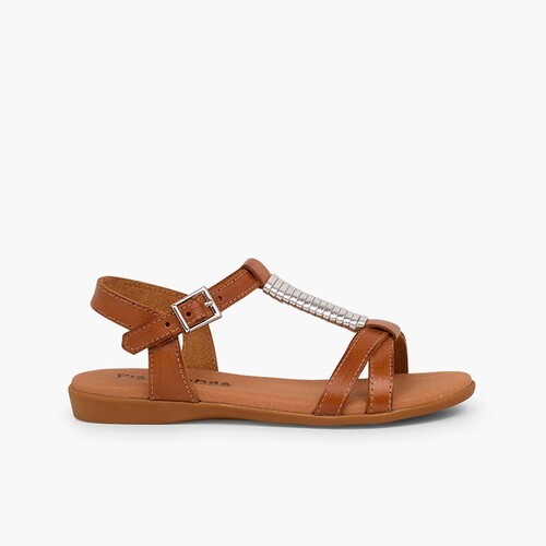Sandalias niña y mujer plantilla acolchada Cuero