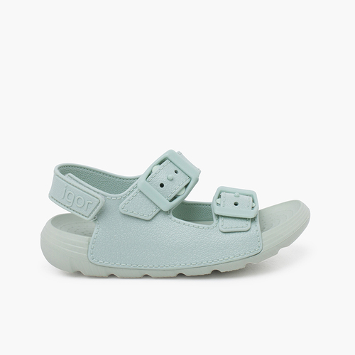 Sandalias unisex con suela EVA y doble hebilla Menta