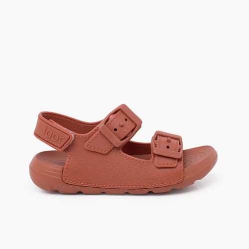 Sandalias unisex con suela EVA y doble hebilla Terracota