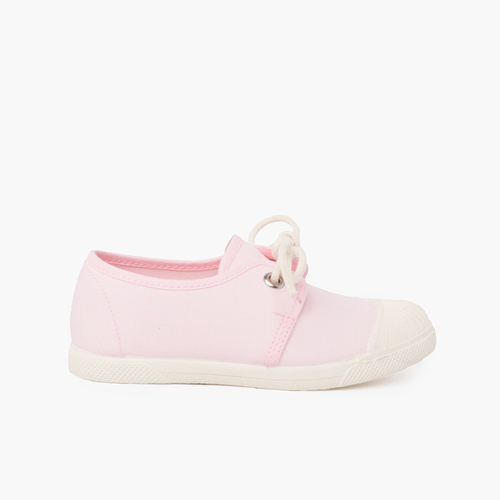 Zapatilla casual lona con puntera goma Rosa