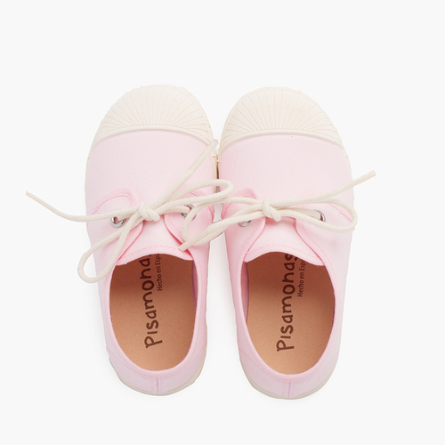 Zapatilla casual lona con puntera goma Rosa