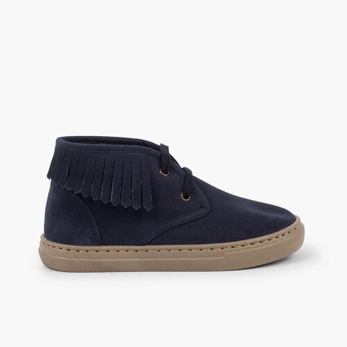 Zapatillas altas con flecos para niños Azul Marino