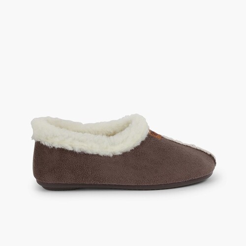 Zapatillas Casa Bamara forro tipo Borrego Gris