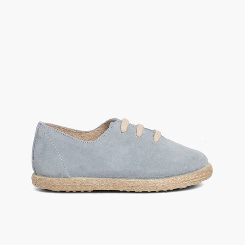 Zapatillas Cordones Serraje y Yute Niños Celeste