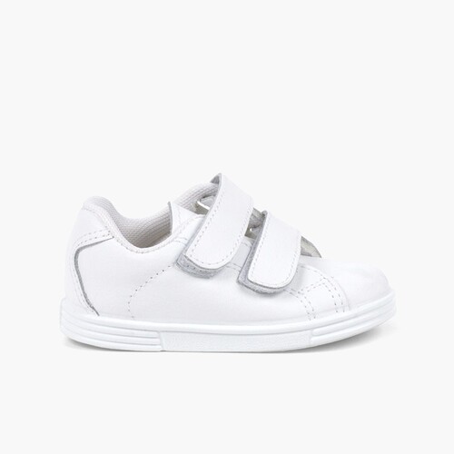Deportivas Bebé y Niño Piel Lavable  Blanco