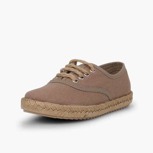 Zapatillas niños suela y cordones yute Tostado