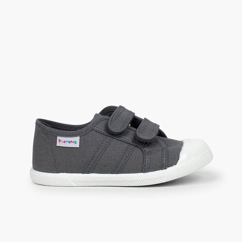Zapatillas Niños Lona Tiras adherentes    Gris