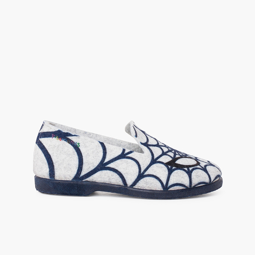 Zapatillas bajas andar por casa tela araña Gris y Azul