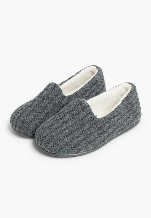 Zapatillas Casa Niños Tipo Lana  Gris
