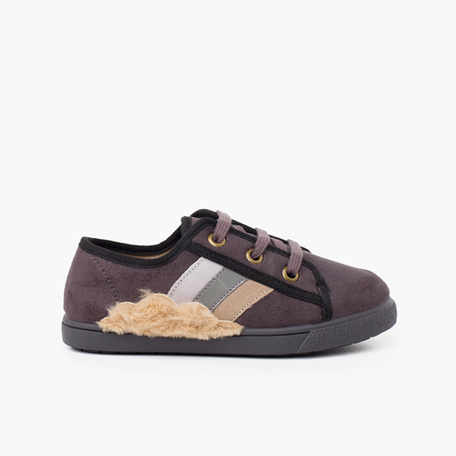 Zapatillas tipo tenis nube pelito  Gris