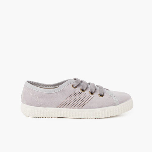 Zapatillas Veganas Niños Plantilla Antibacteriana Gris