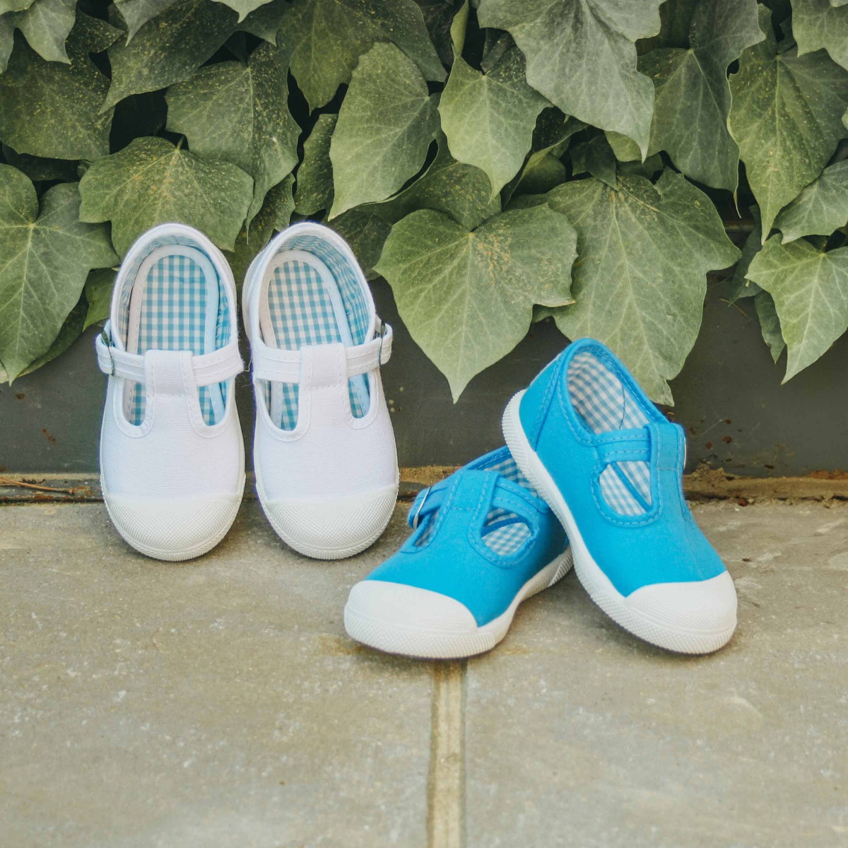 Sneakers Tela T-bar Punta Gomma Sandali Tela Bambino