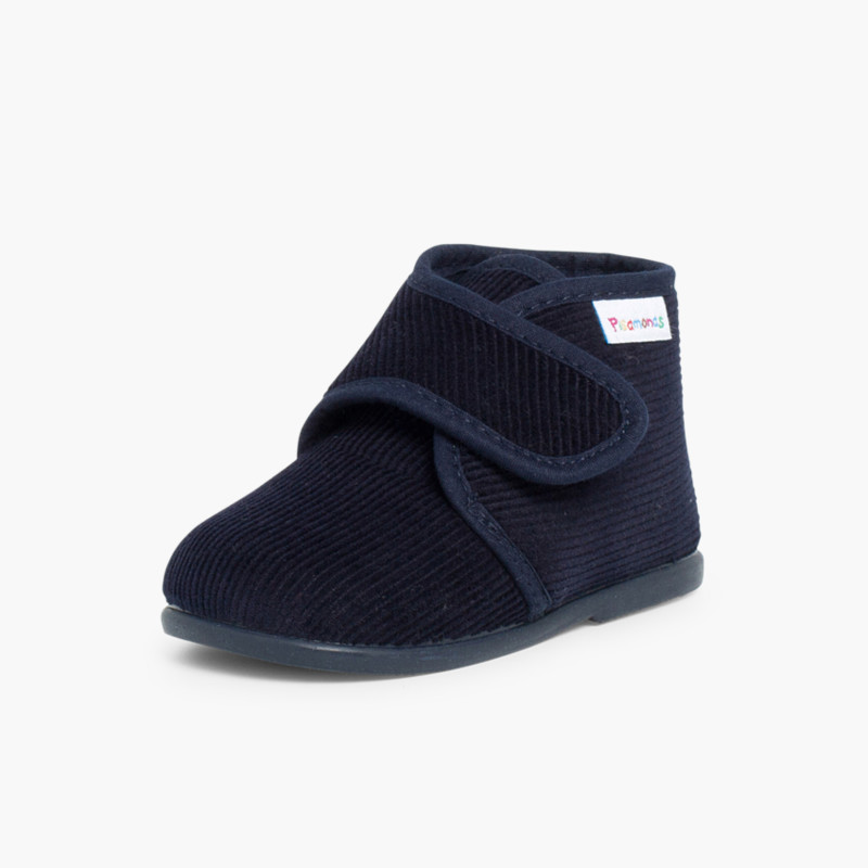 Zapatillas Casa Bota Pana Azul Marino