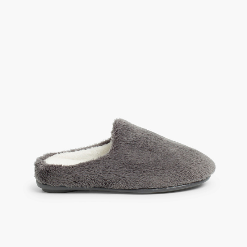 Zapatillas Casa Pelo Suave Gris
