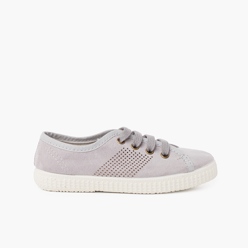 Baskets vegan pour enfants semelle intérieure antibactérienne  Gris