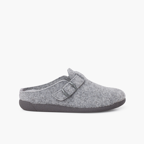 Zuecos casa hebilla planta acolchada  Gris