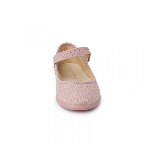 Pisamonas Mercedite Scollate Con Chiusura A Botone - Scarpe In Lino Per Bambina, Taglie 26-36