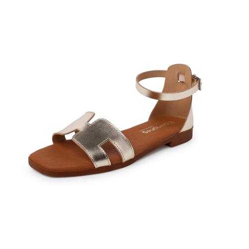 Sandalias niña con pala geométrica y talón alto